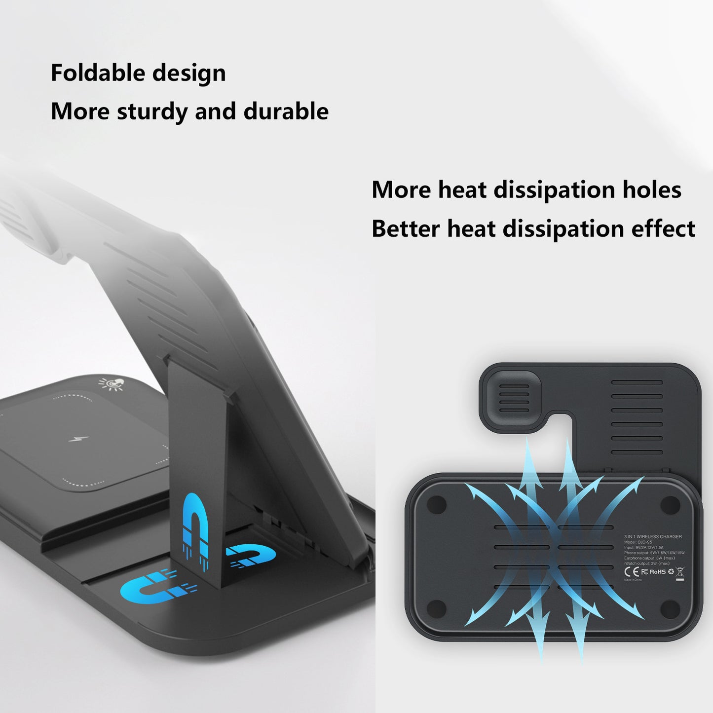 Pocxwa 3 in 1 Wireless Charging Station