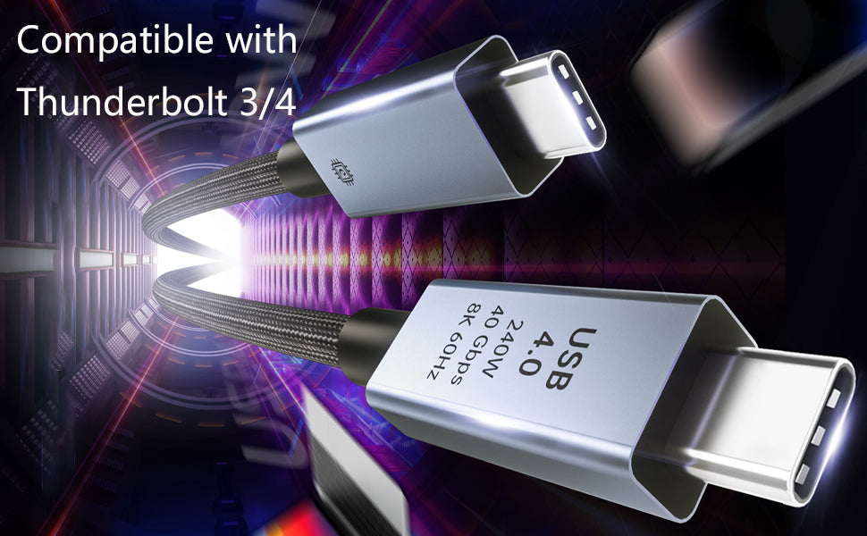 USB 4.0 240W 8K Type-C to Type-C Cable for Macbook Pro