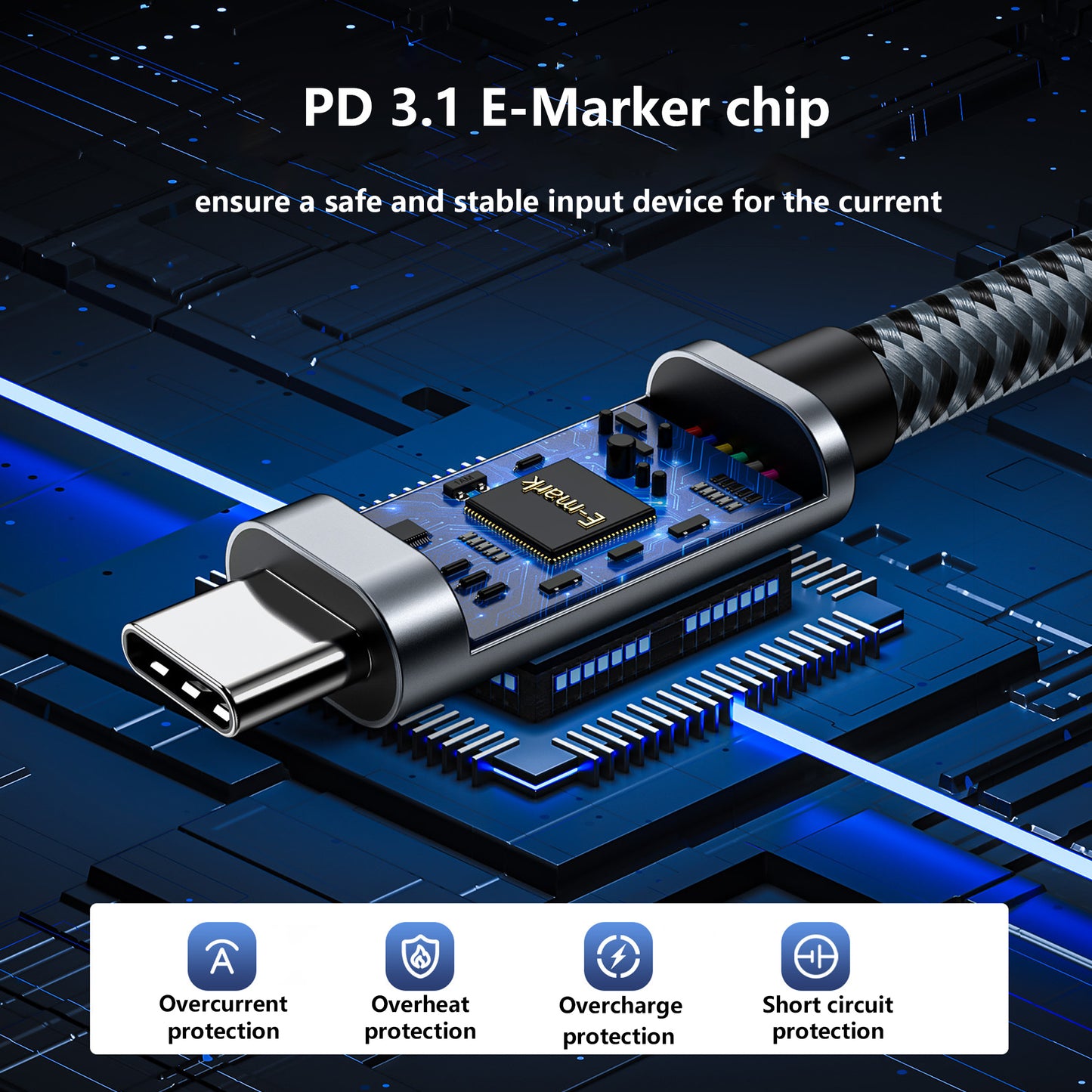 Pocxwa USB 4 Cable 240W Charger Cord