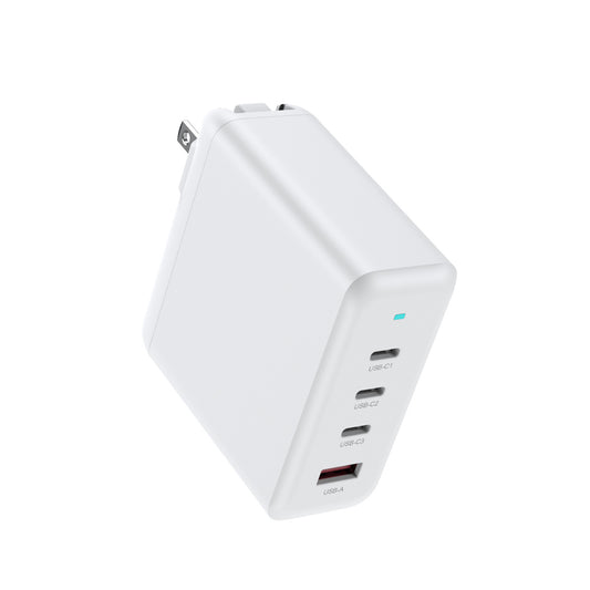 100W USB-C GaN Charger 4-Port Foldable - 3C1A Laptop Charger for MacBook Pro, Dell XPS