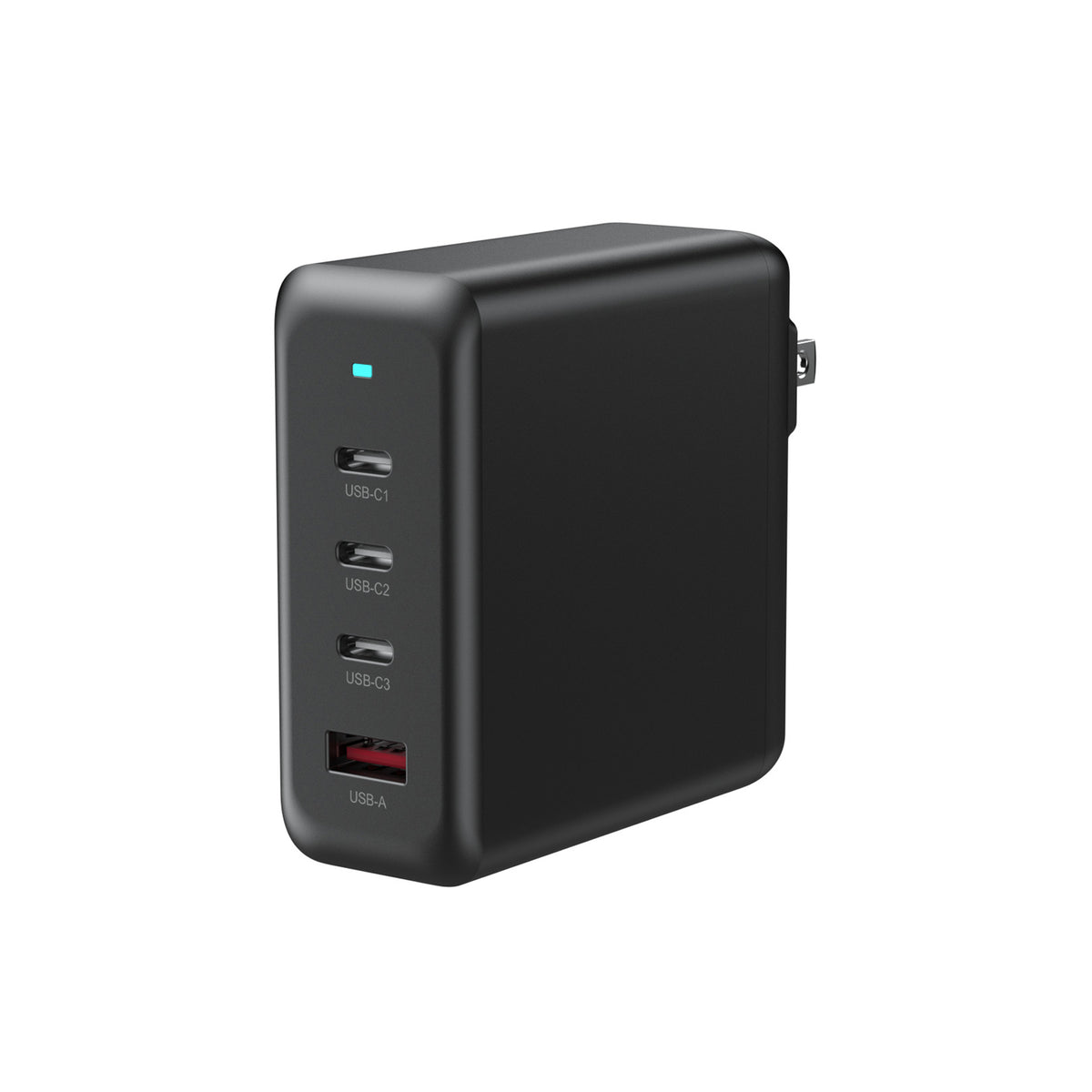 100W USB-C GaN Charger 4-Port Foldable - 3C1A Laptop Charger for MacBook Pro, Dell XPS