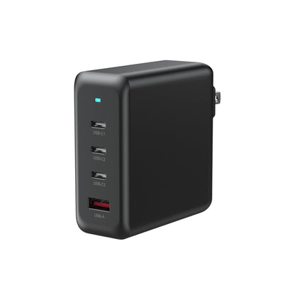 100W USB-C GaN Charger 4-Port Foldable - 3C1A Laptop Charger for MacBook Pro, Dell XPS