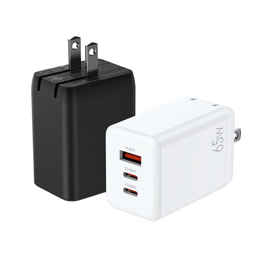 65W GaN Charger - 3-Port USB C Fast Charger, Compact Foldable for MacBook Air, iPhone 16, iPad Pro