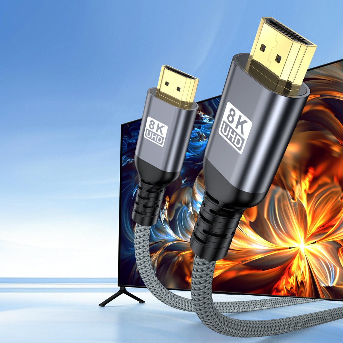 Pocxwa 4K 240HZ HDMI 2.1 Cable, 48Gbps Ultra High Speed Braided Cord