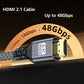 Pocxwa 4K 240HZ HDMI 2.1 Cable, 48Gbps Ultra High Speed Braided Cord