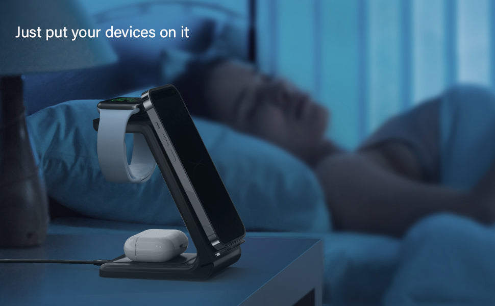 3 in 1 Wireless Charging Station for iPhone & AirPods Pro