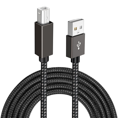 USB 2.0 A Male to B Male Braided Printer Cable - High-Speed Printer Cable Compatible with HP, Canon, Epson, Brother